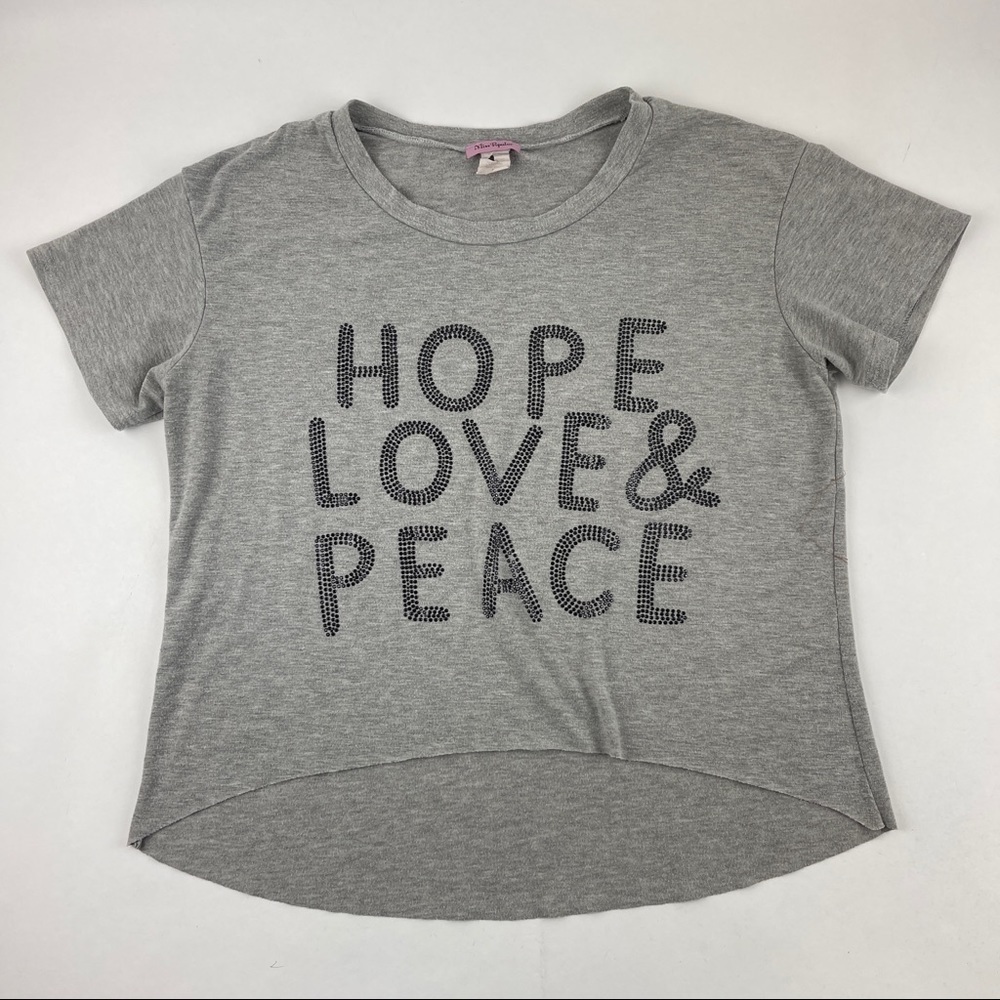 Miss Popular Tshirt Womens Medium Gray Crew Neck Short Sleeve